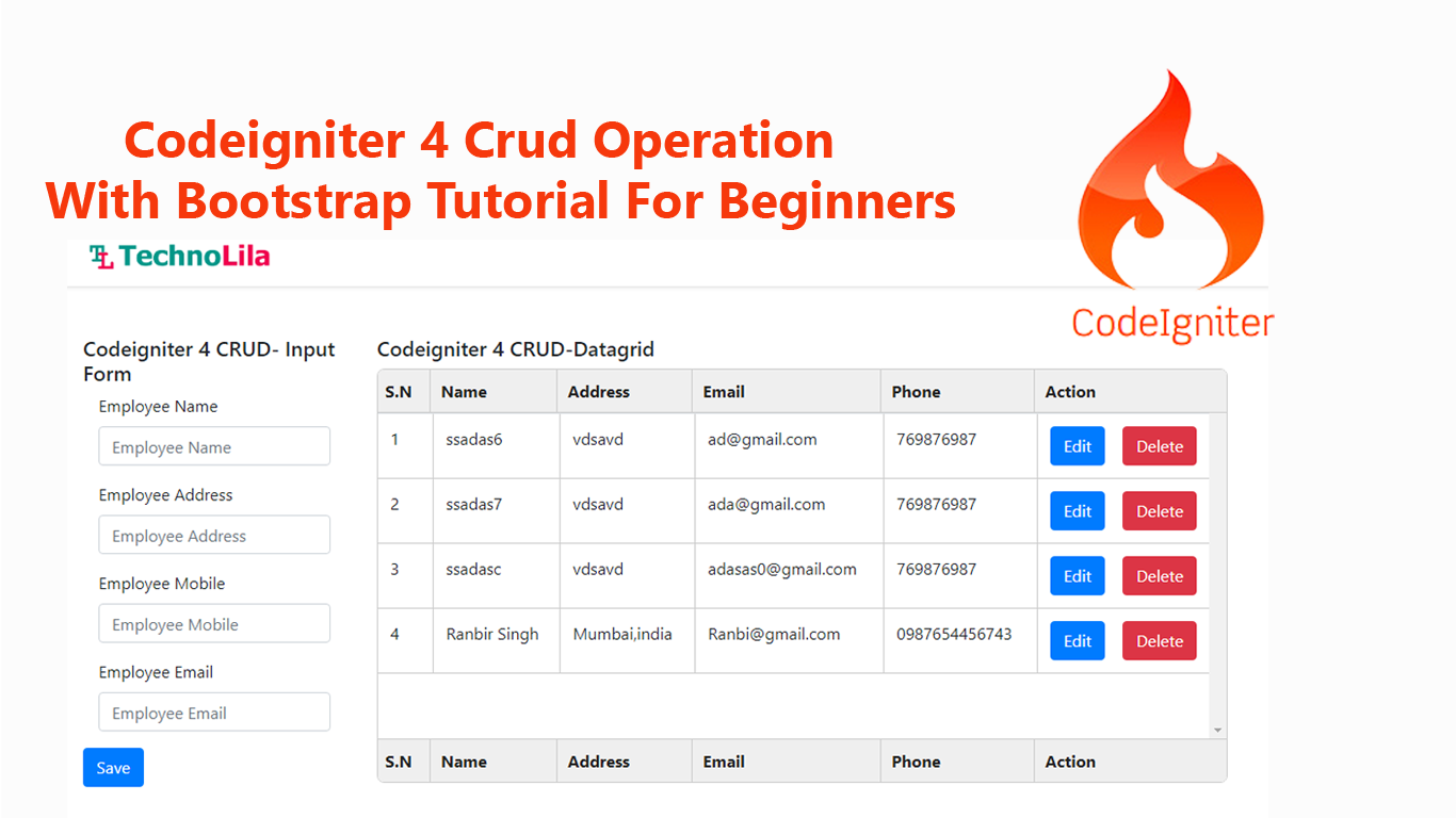 Best Codeigniter 4 Crud Operation